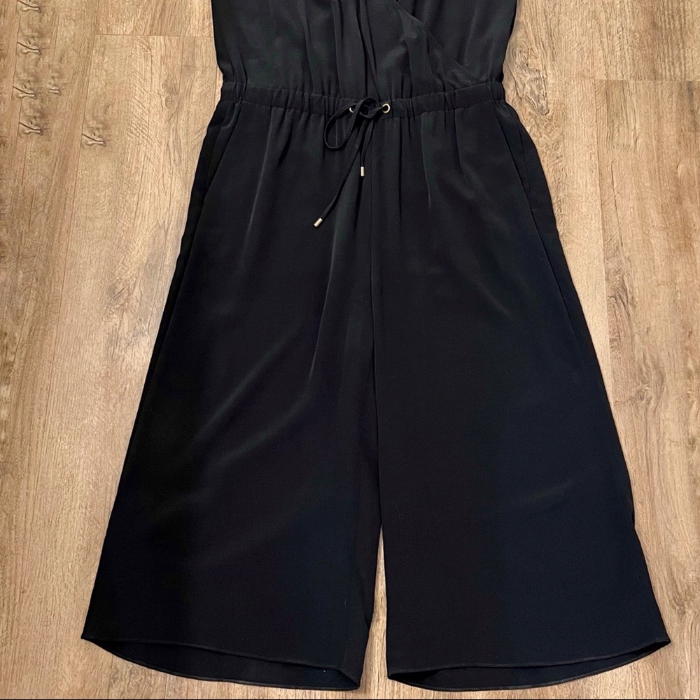 Eileen Fisher Black V-Neck Cropped Jumpsuit - Picture 6 of 12